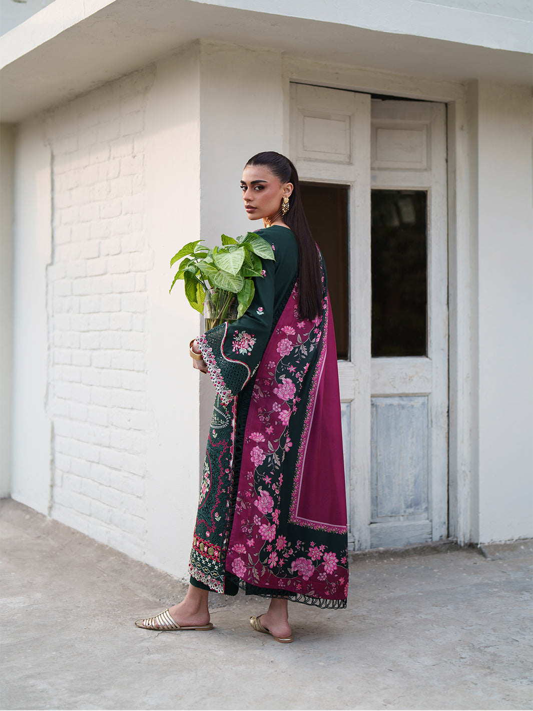 Bin Ilyas | Heritage Dore | 174-B - Luxury Dress - available at Maria Faisal in UK and USA.