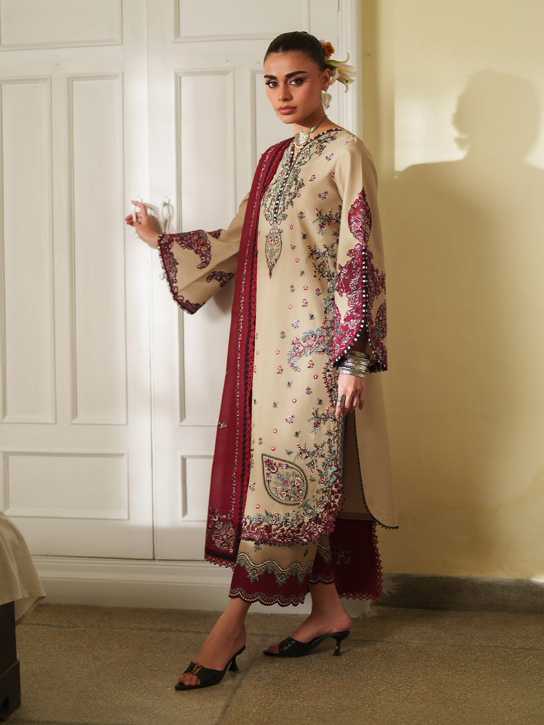 Bin Ilyas | Heritage Dore | 175-A - Luxury Dress - available at Maria Faisal in UK and USA.