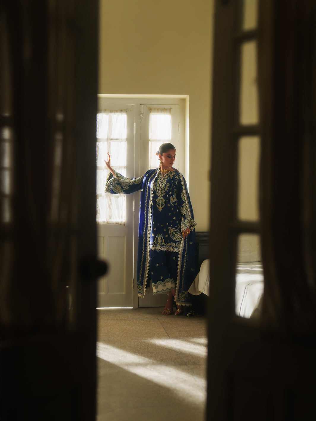 Bin Ilyas | Heritage Dore | 175-B - Luxury Dress - available at Maria Faisal in UK and USA.