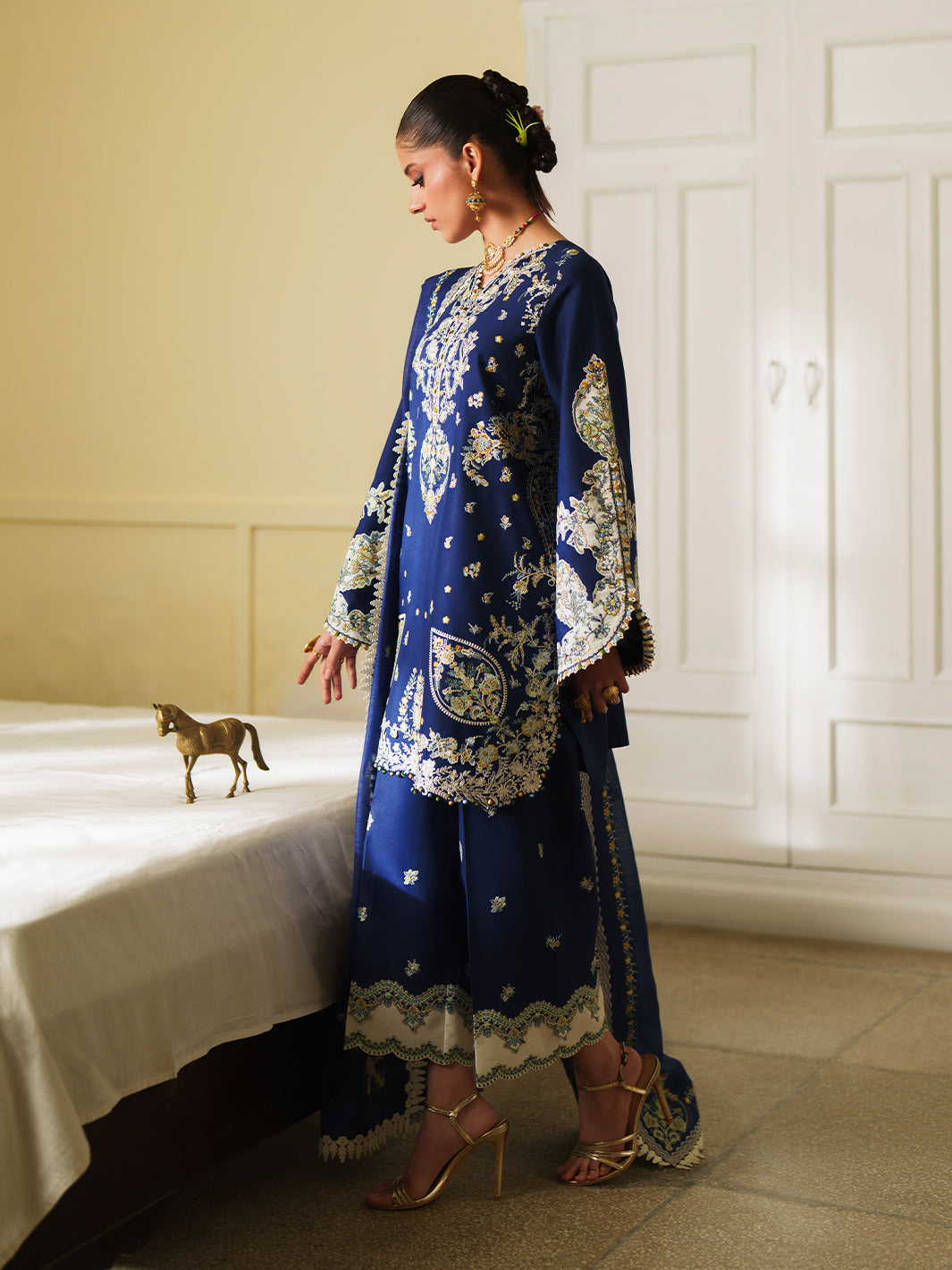 Bin Ilyas | Heritage Dore | 175-B - Luxury Dress - available at Maria Faisal in UK and USA.