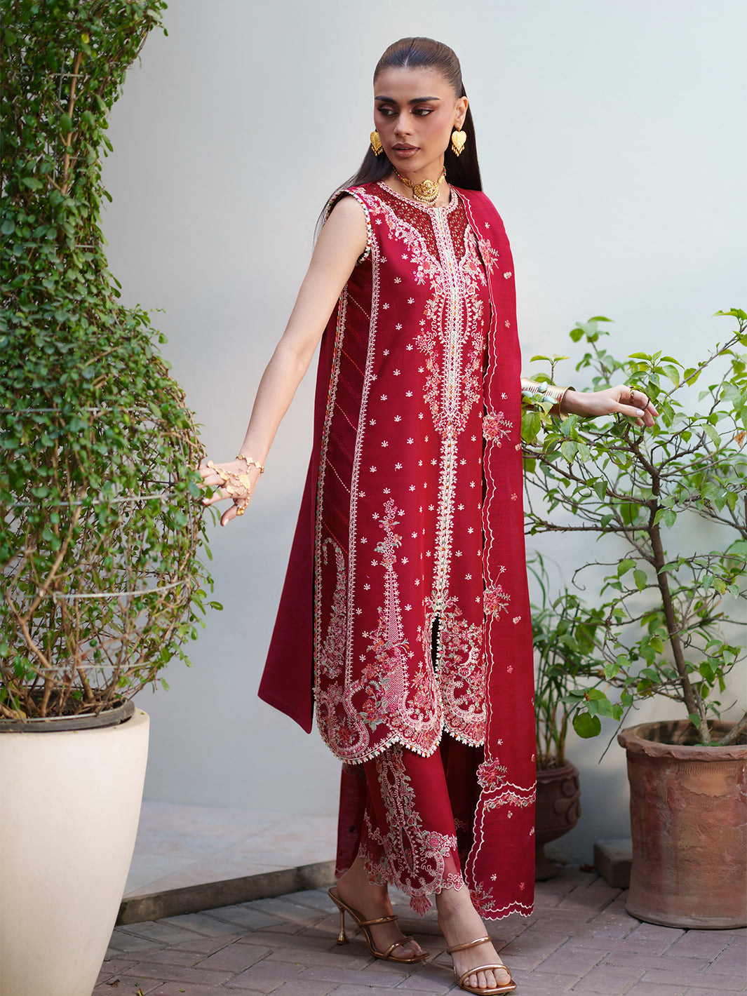 Bin Ilyas | Heritage Dore | 176-A - Luxury Dress - available at Maria Faisal in UK and USA.