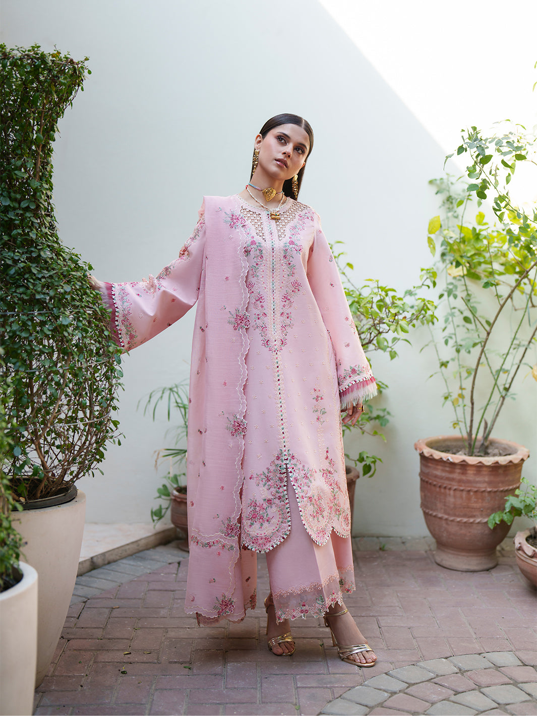 Bin Ilyas | Heritage Dore | 176-B - Luxury Dress - available at Maria Faisal in UK and USA.