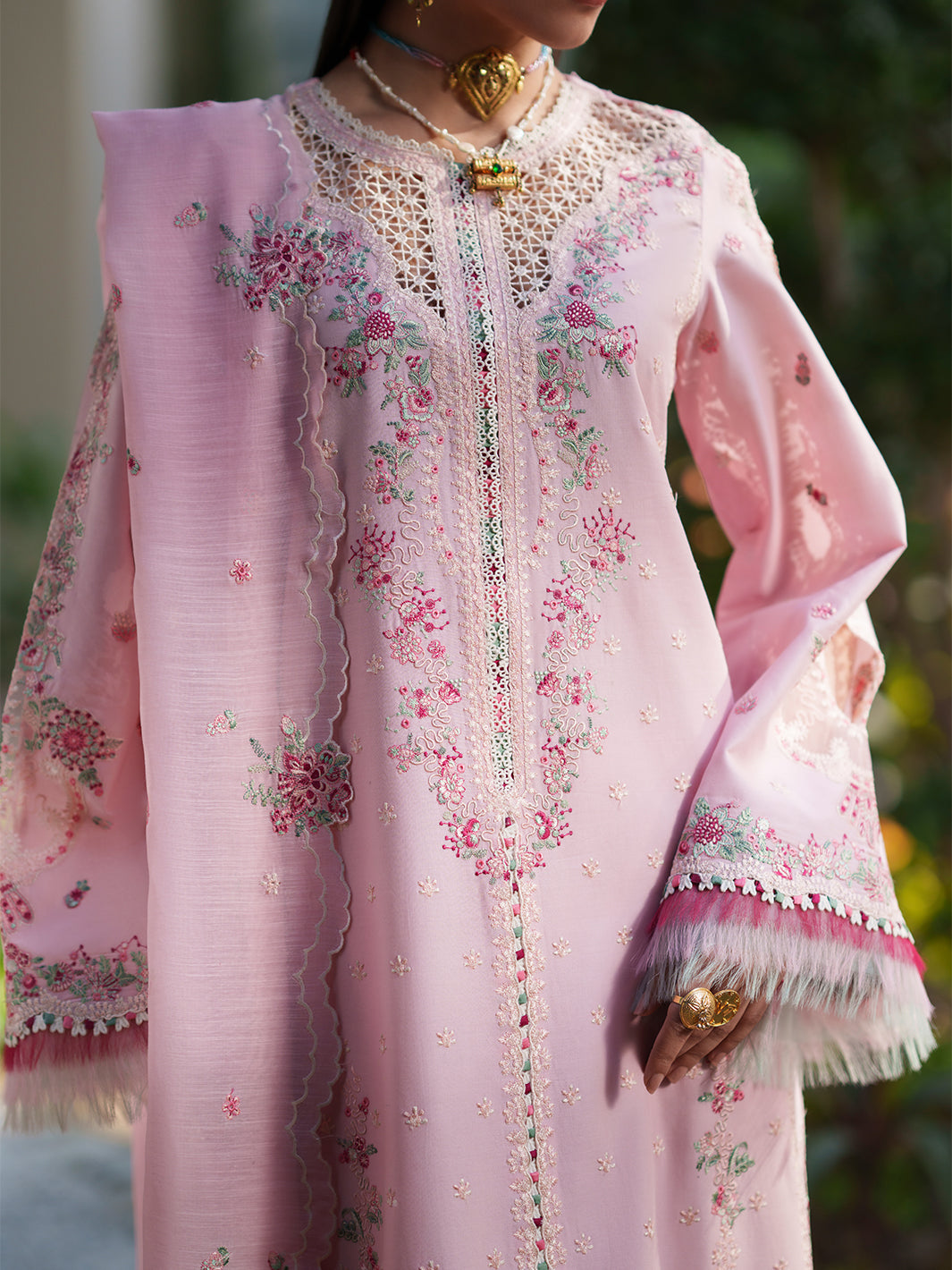 Bin Ilyas | Heritage Dore | 176-B - Luxury Dress - available at Maria Faisal in UK and USA.