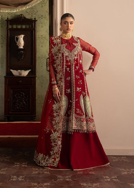 Sadaf Fawad Khan | Roya Lumiere | Ghermez - Formal Dress - available at Maria Faisal in UK and USA.