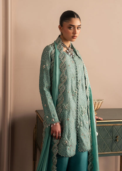 Sadaf Fawad Khan | Roya Lumiere | Aqua Eclat - Formal Dress - available at Maria Faisal in UK and USA.