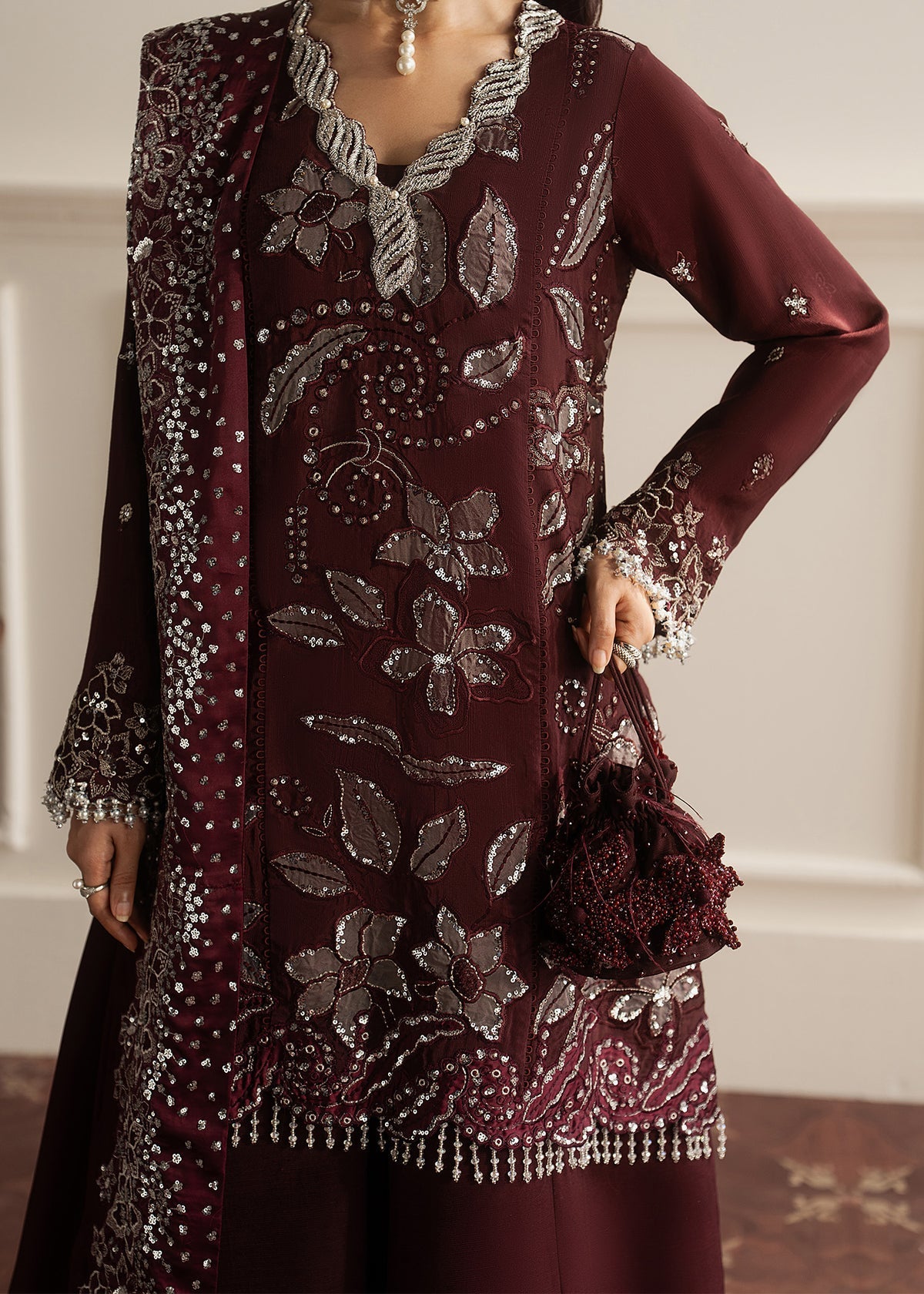 Sadaf Fawad Khan | Roya Lumiere | Ruby Luxe - Formal Dress - available at Maria Faisal in UK and USA.