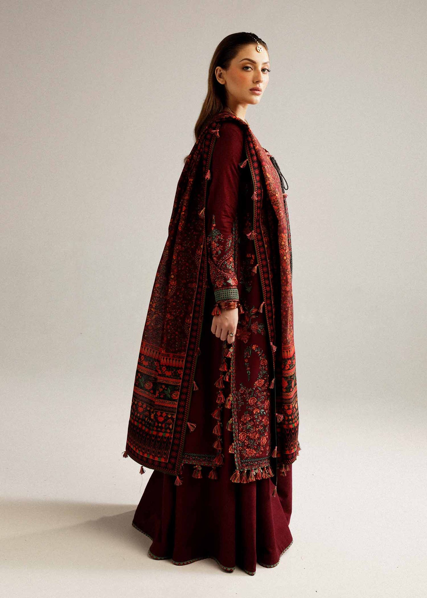Hussain Rehar | Winter Shawl Khaddar 23 | Ruby