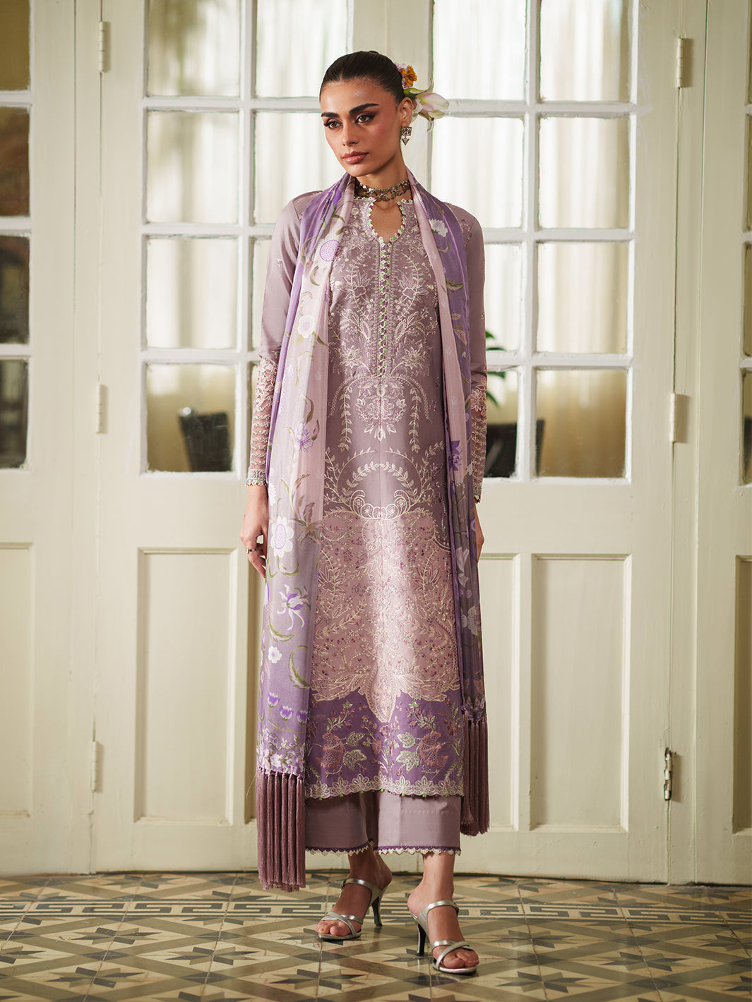 Bin Ilyas | Heritage Dore | 177-B - Luxury Dress - available at Maria Faisal in UK and USA.