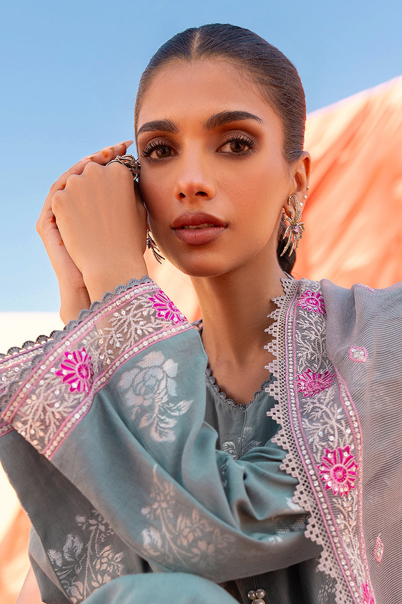 Cross Stitch | Eid Lawn 24 | SILVER SHINE - Designer Dress with Intricate embroidery and embellishments. Shop elegent wedding dress at Maria Faisal.