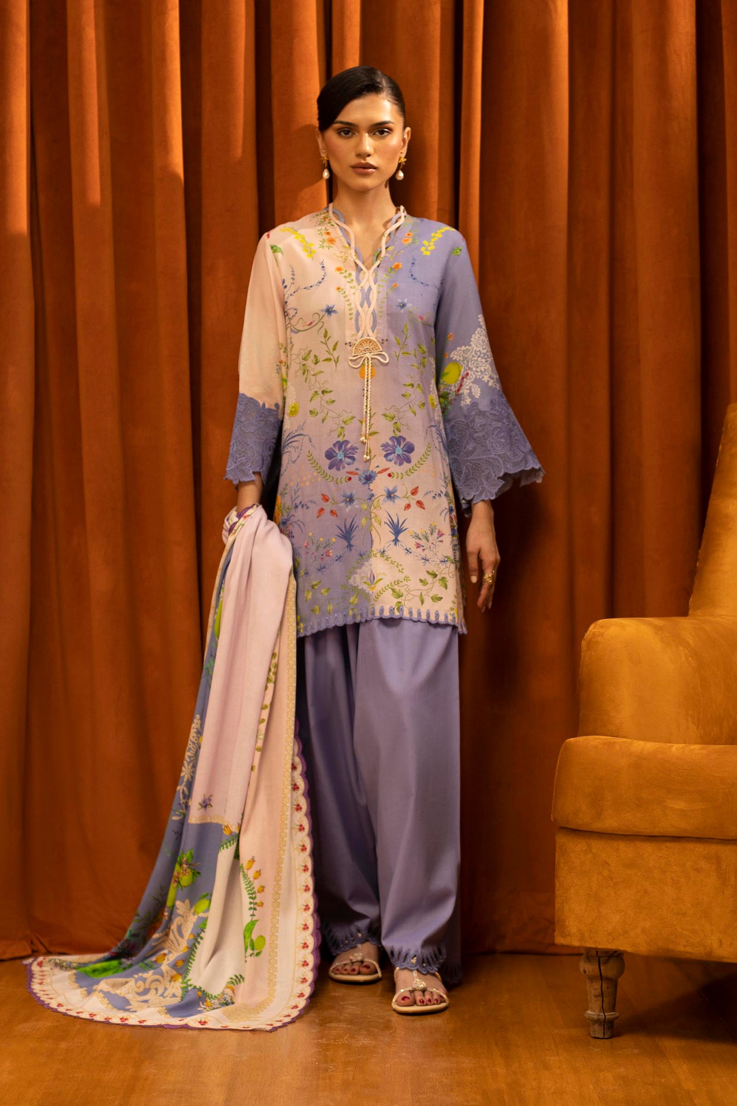 Sana Safinaz | Muzlin Winter 25 | 017B - Casual Dress - available at Maria Faisal in UK and USA.