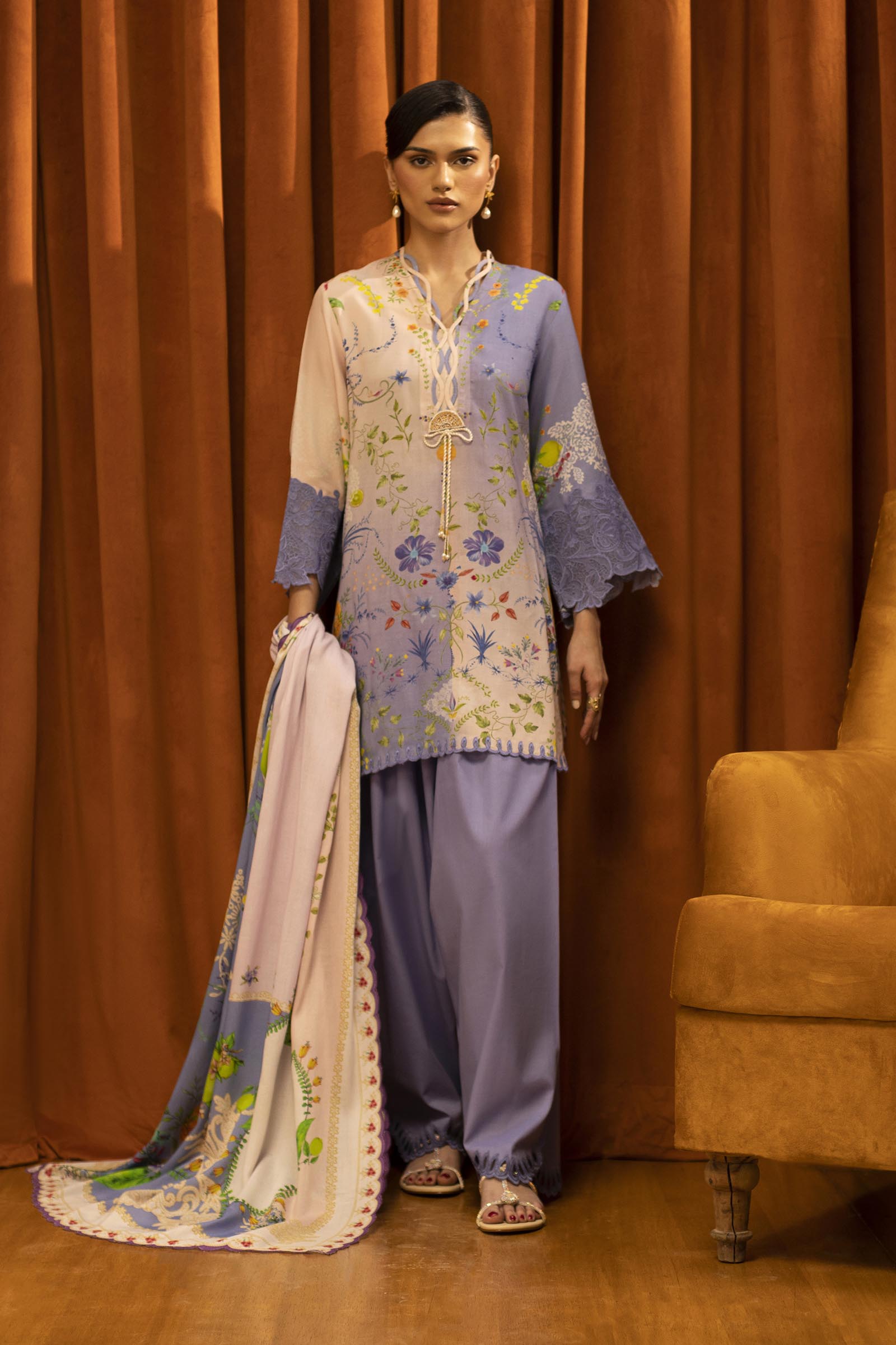 Sana Safinaz | Muzlin Winter 25 | 017B - Casual Dress - available at Maria Faisal in UK and USA.