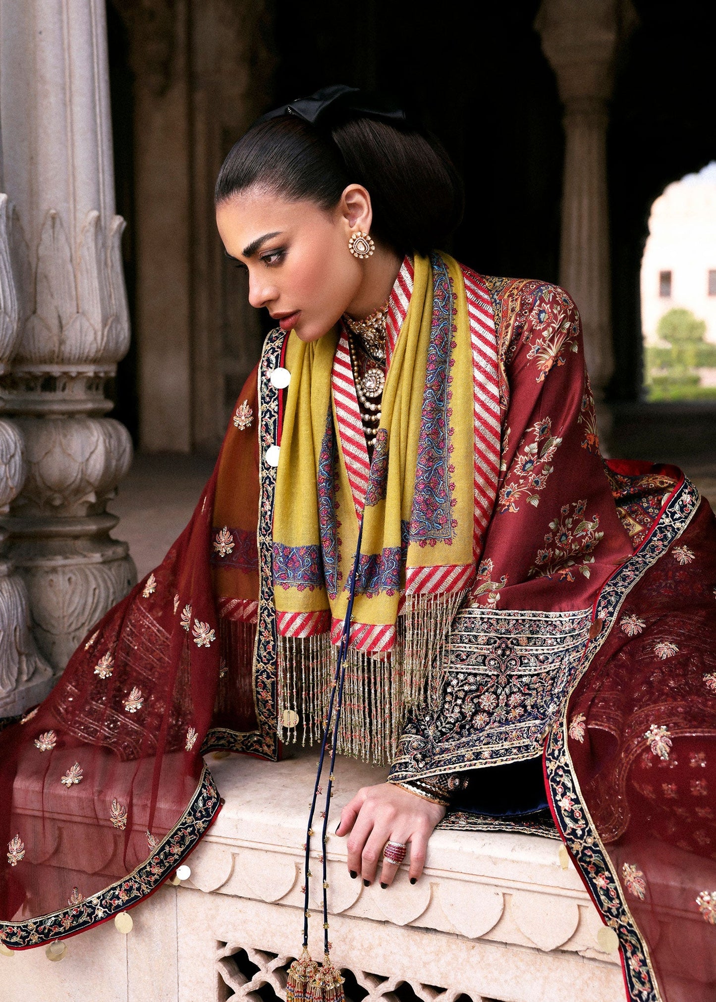 Hussain Rehar | Luxury Pret AW 25 | Brickelle - Formal Dress - available at Maria Faisal in UK and USA.