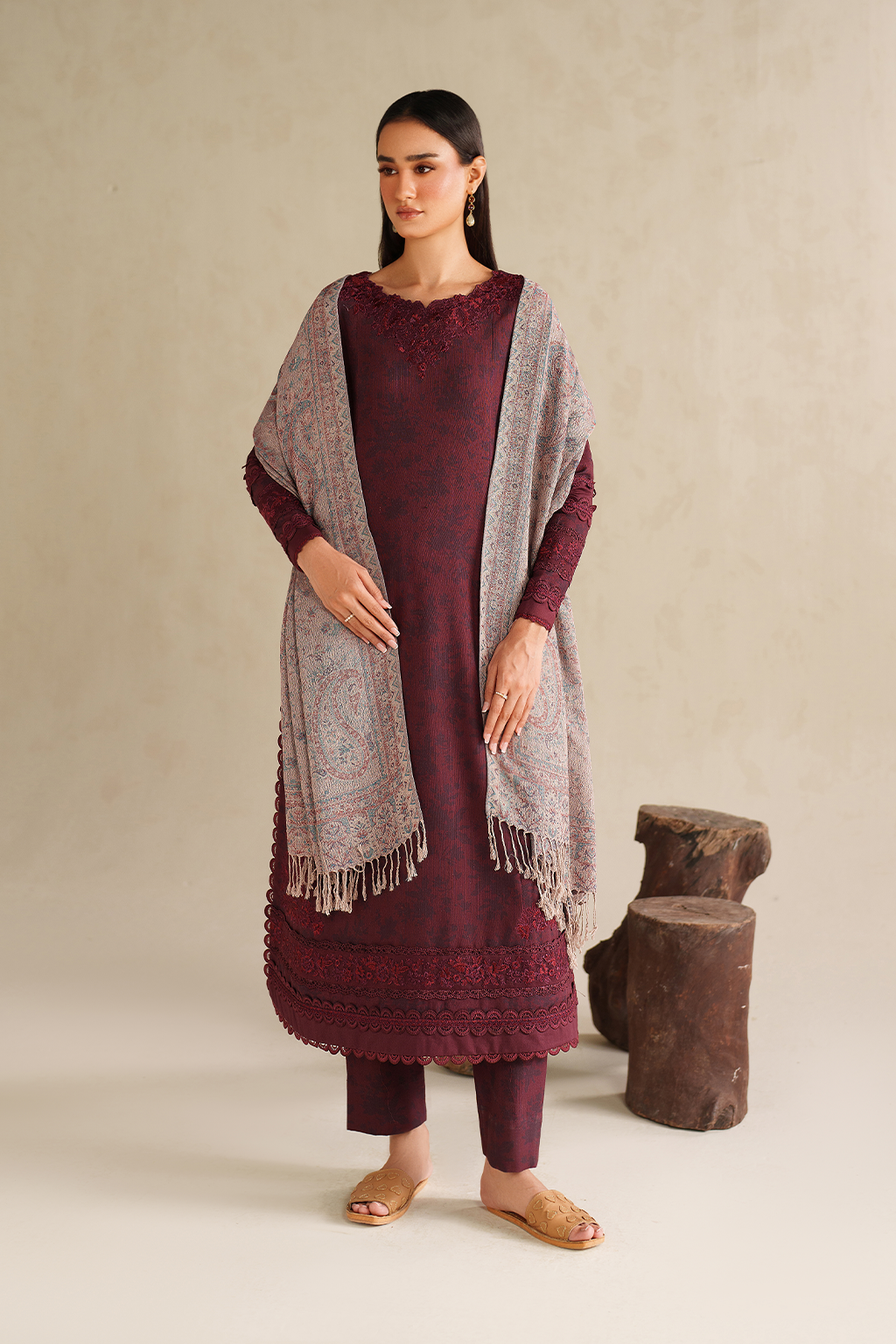 Iznik | Winter Chapter 25 | UE-590 Printed Khaddar - Casual Dress - available at Maria Faisal in UK and USA.