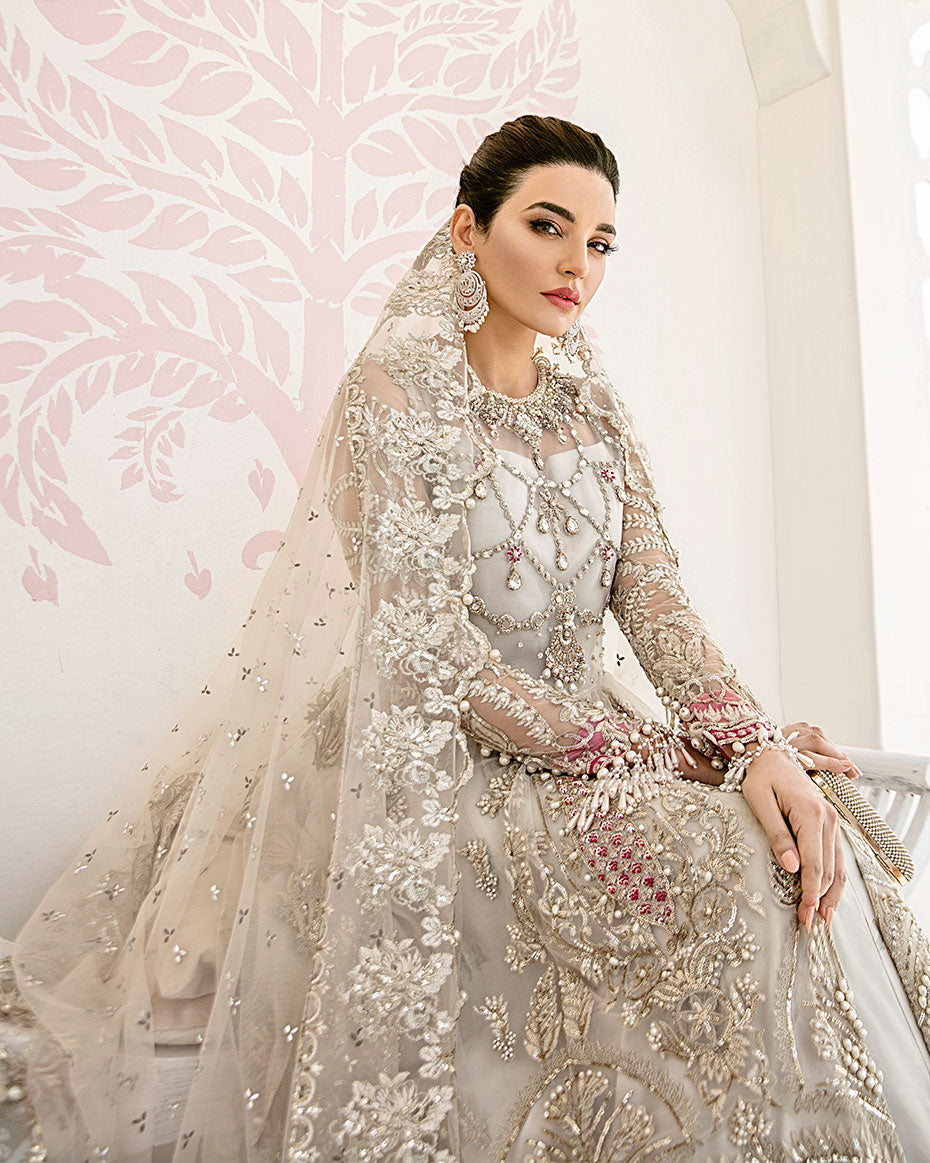 Gulaal | Wedding Formals | Jeune Embroidered Net 3-Piece Suit WS-02 - Designer Dress with Intricate embroidery and embellishments. Shop elegent wedding dress at Maria Faisal.