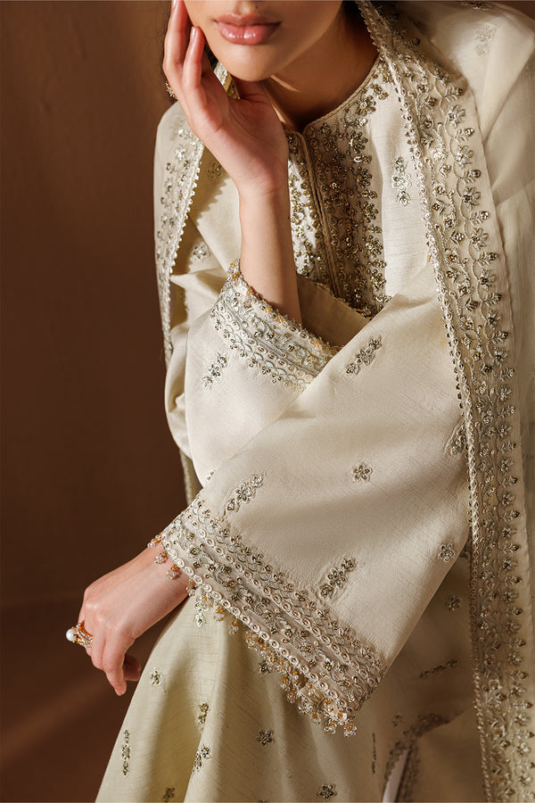 Baroque | Formals Collection | EMBROIDERED RAW SILK UF-4434 - Formal Dress - available at Maria Faisal in UK and USA.
