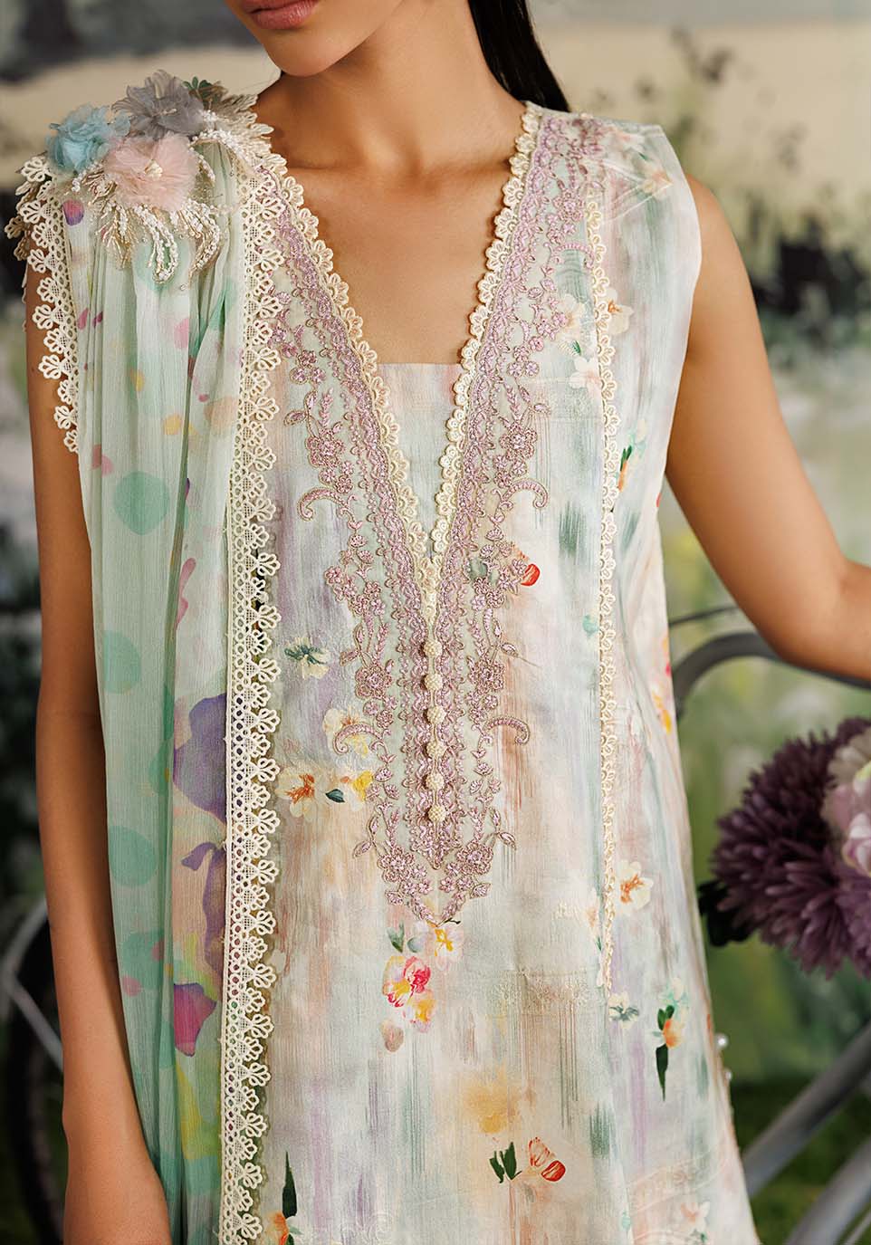 Zarqash | RimJhim The Moonsoon Edit 26 | SHABNAM ZQ003 - Casual Dress - available at Maria Faisal in UK and USA.