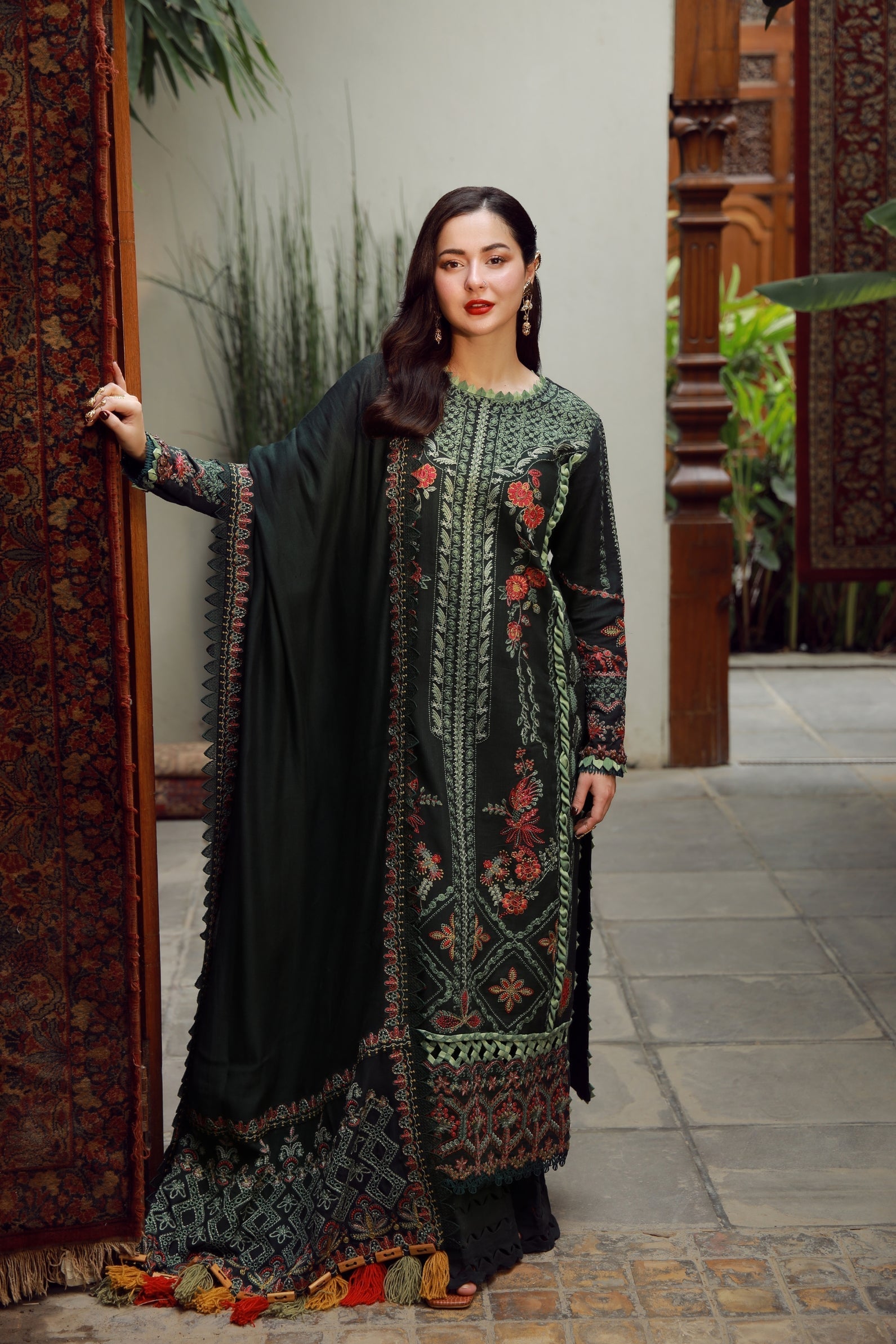 Maryam Hussain | Winter Shawl 25 | Almas - Formal Dress - available at Maria Faisal in UK and USA.
