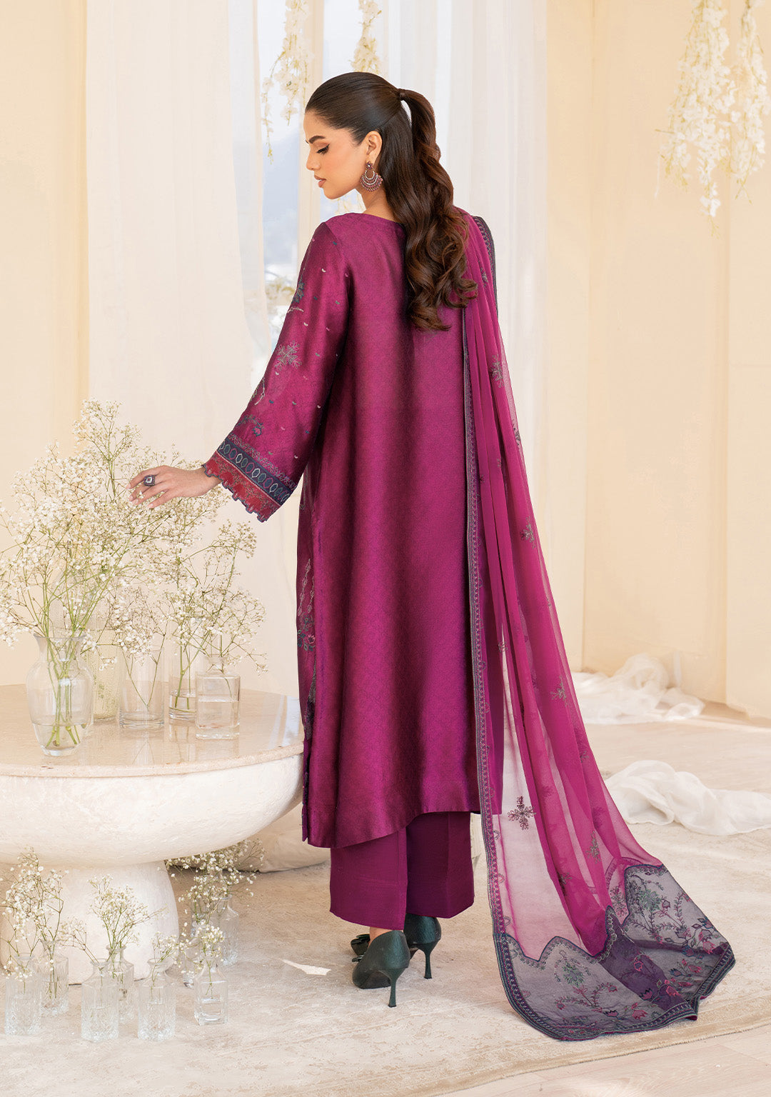 Iznik | Festive Formal | UE-436 Embroidered Pure silk - Ladies Clothes - Maria Faisal