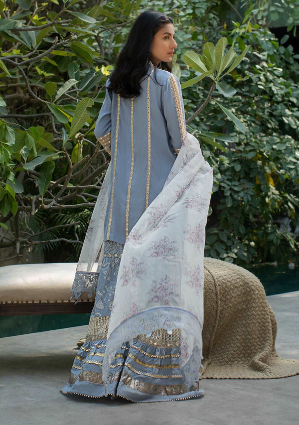 Layla Chatoor | Luxury Pret | Periwinkle Tunic - Luxury Dress - available at Maria Faisal in UK and USA.
