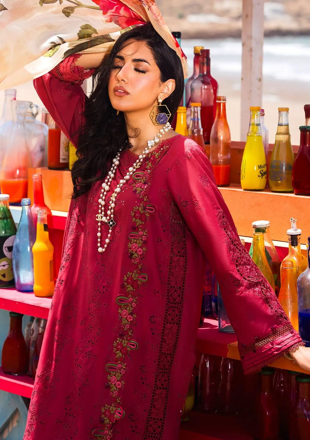 Elaf Premium | Hai Kuch Festive Lawn 24 | EHK-05 Naaz - Designer Dress with Intricate embroidery and embellishments. Shop elegent wedding dress at Maria Faisal.