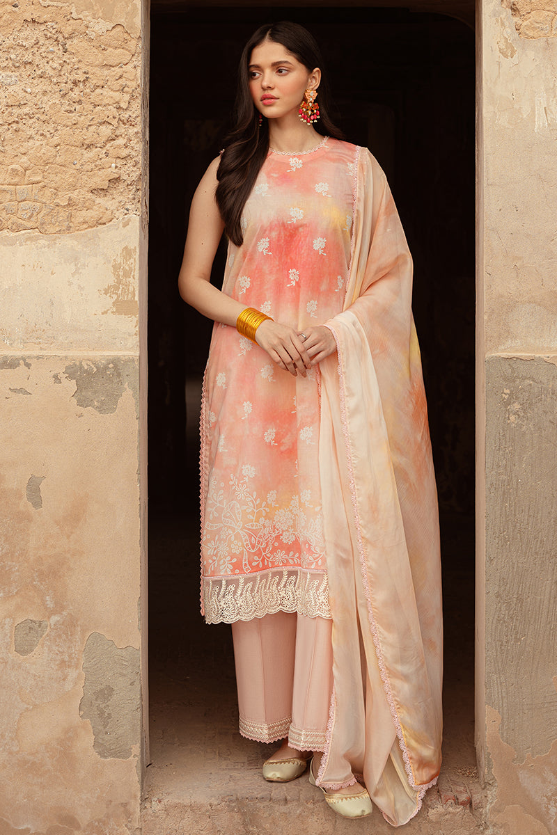 Cross Stitch | Premium Lawn 24 | PEACH BLUSH - Ladies Clothes - Maria Faisal