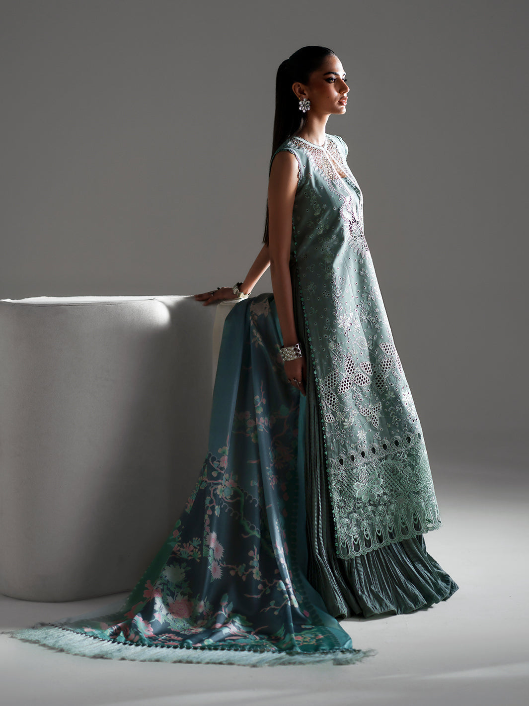 Bin Ilyas | Amour Luxury Lawn 26 |181-A - Luxury Dress - available at Maria Faisal in UK and USA.