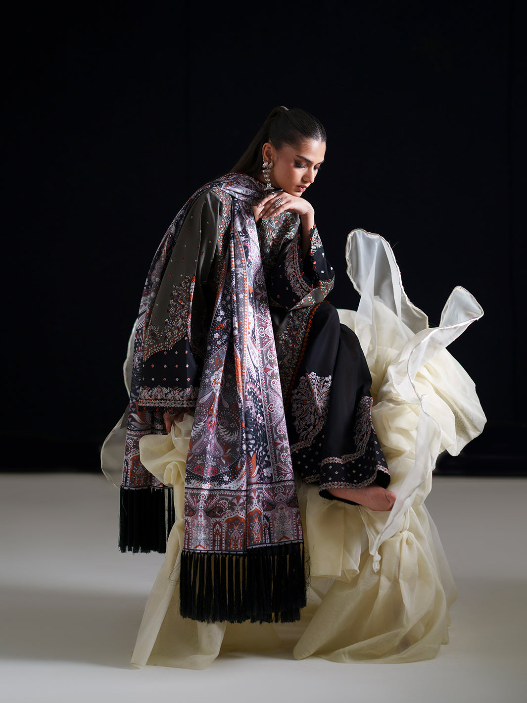Bin Ilyas | Amour Luxury Lawn 26 |182-A - Luxury Dress - available at Maria Faisal in UK and USA.