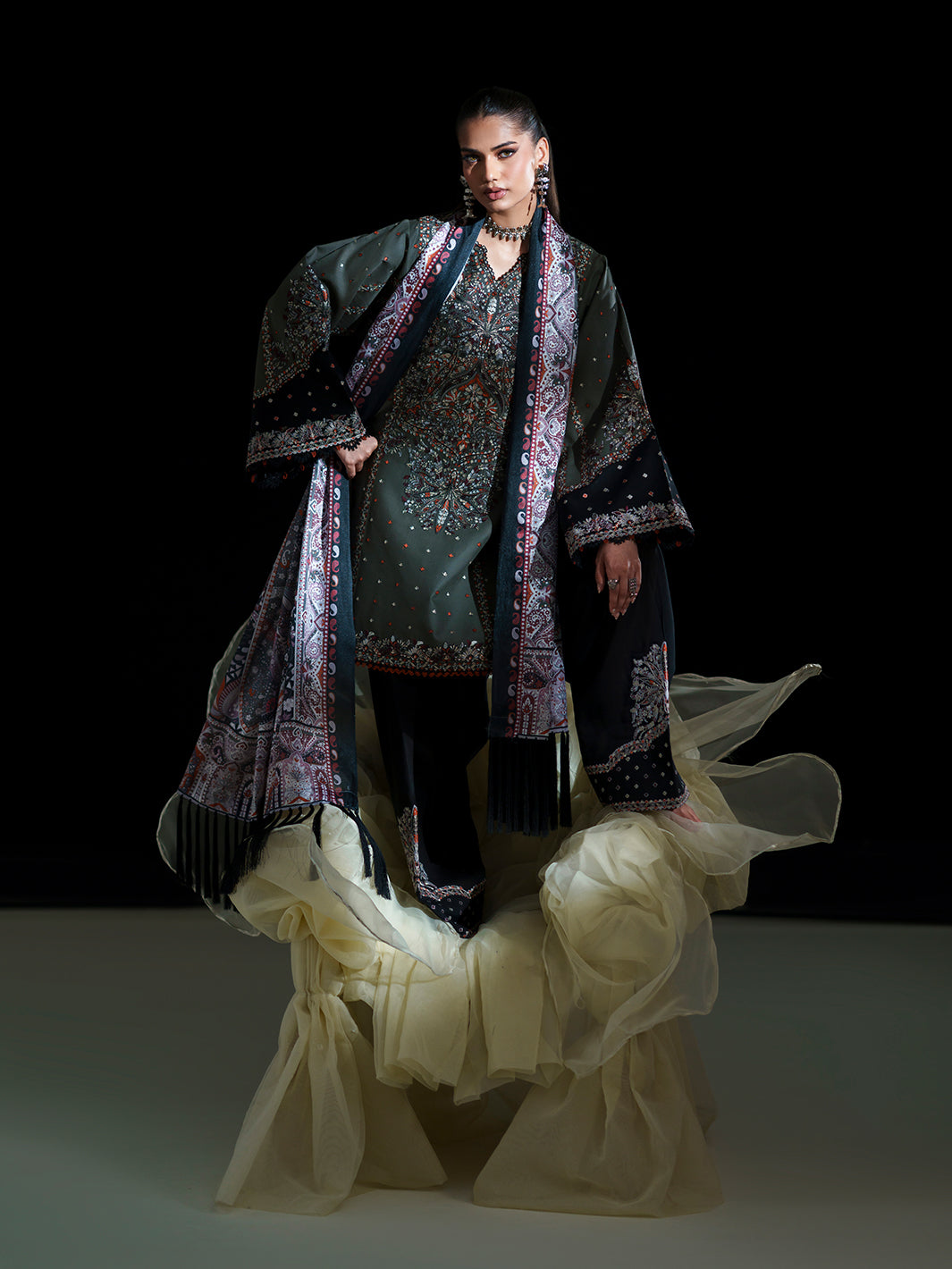 Bin Ilyas | Amour Luxury Lawn 26 |182-A - Luxury Dress - available at Maria Faisal in UK and USA.