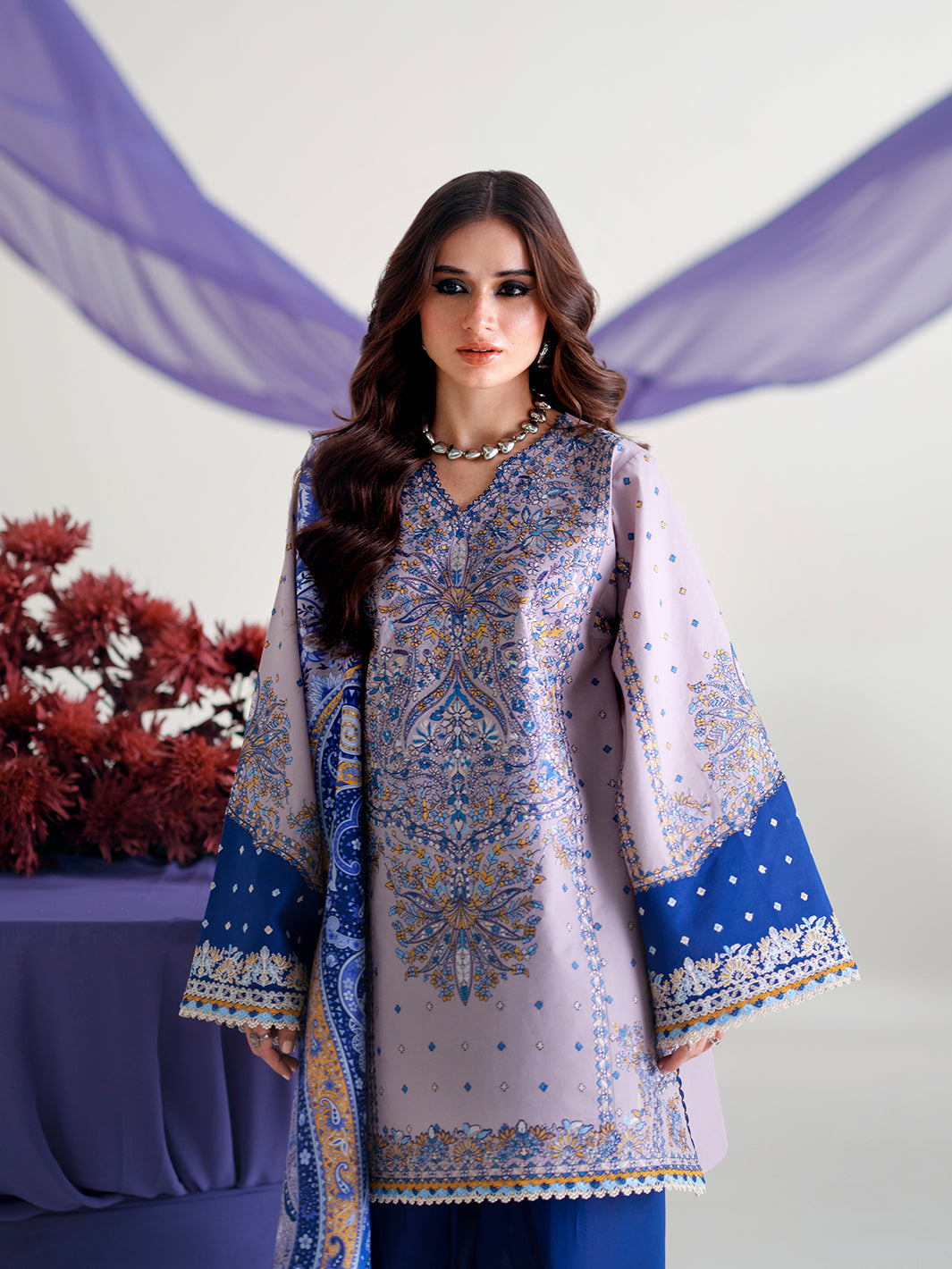 Bin Ilyas | Amour Luxury Lawn 26 |182-B - Luxury Dress - available at Maria Faisal in UK and USA.
