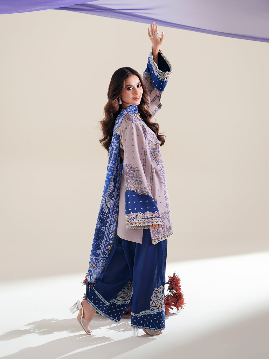 Bin Ilyas | Amour Luxury Lawn 26 |182-B - Luxury Dress - available at Maria Faisal in UK and USA.