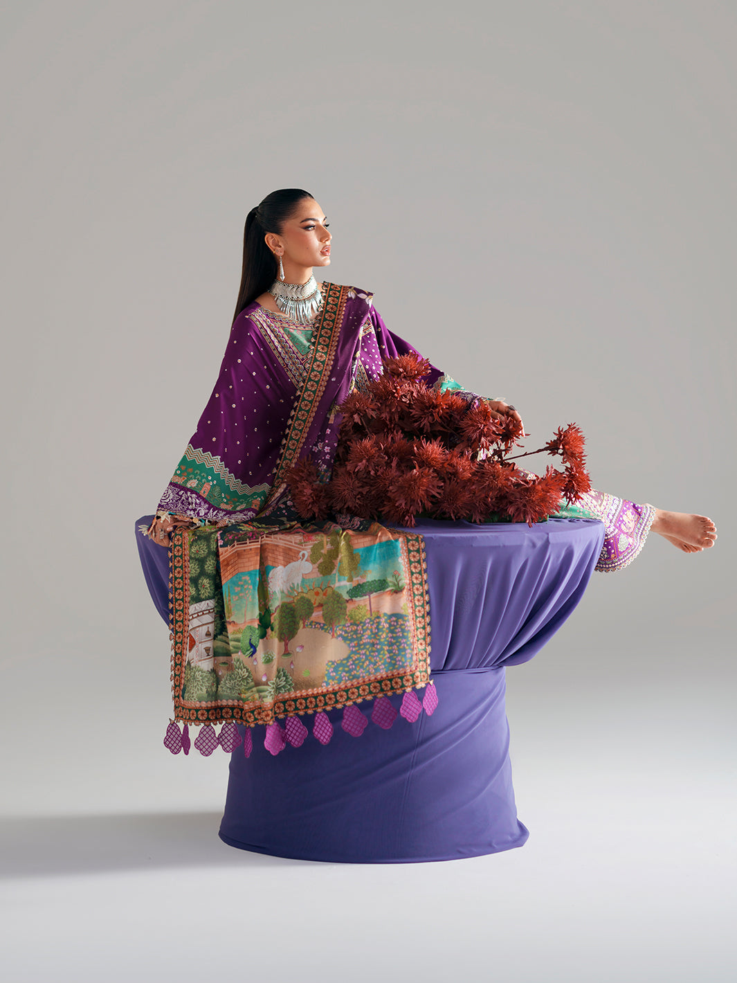 Bin Ilyas | Amour Luxury Lawn 26 |186-A - Luxury Dress - available at Maria Faisal in UK and USA.