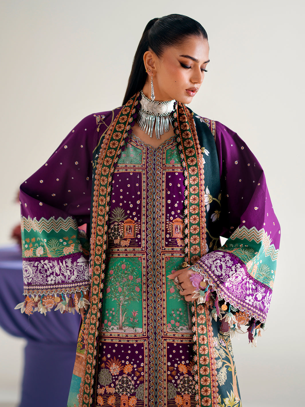 Bin Ilyas | Amour Luxury Lawn 26 |186-A - Luxury Dress - available at Maria Faisal in UK and USA.