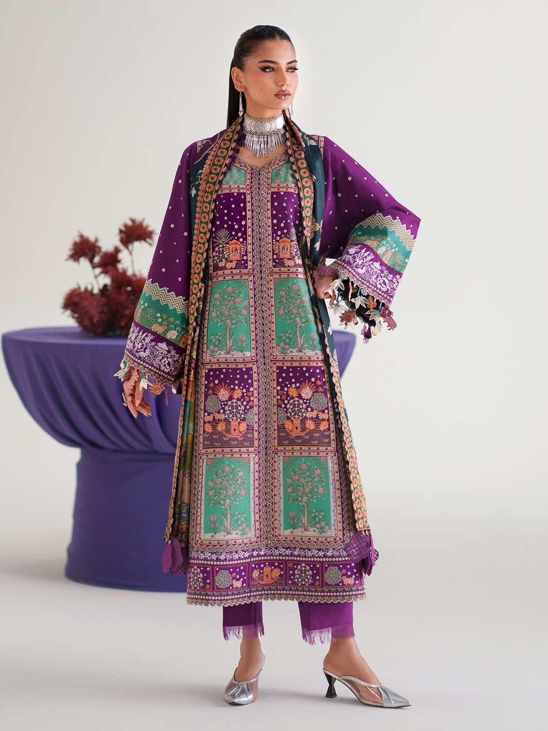 Bin Ilyas | Amour Luxury Lawn 26 |186-A - Luxury Dress - available at Maria Faisal in UK and USA.