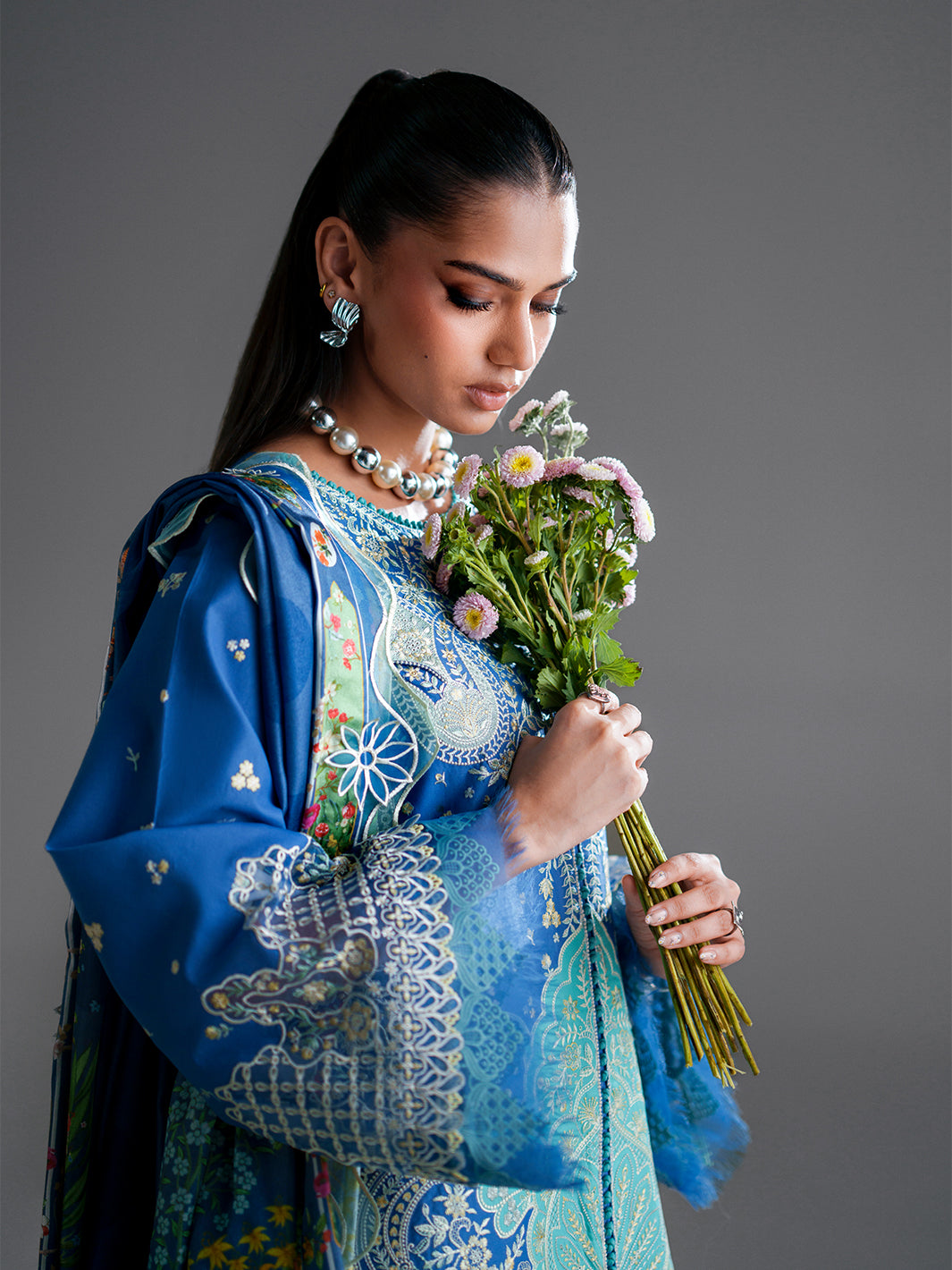 Bin Ilyas | Amour Luxury Lawn 26 |187-A - Luxury Dress - available at Maria Faisal in UK and USA.