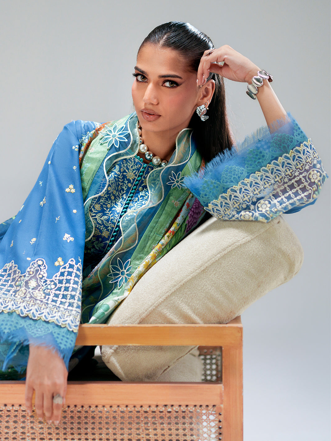 Bin Ilyas | Amour Luxury Lawn 26 |187-A - Luxury Dress - available at Maria Faisal in UK and USA.