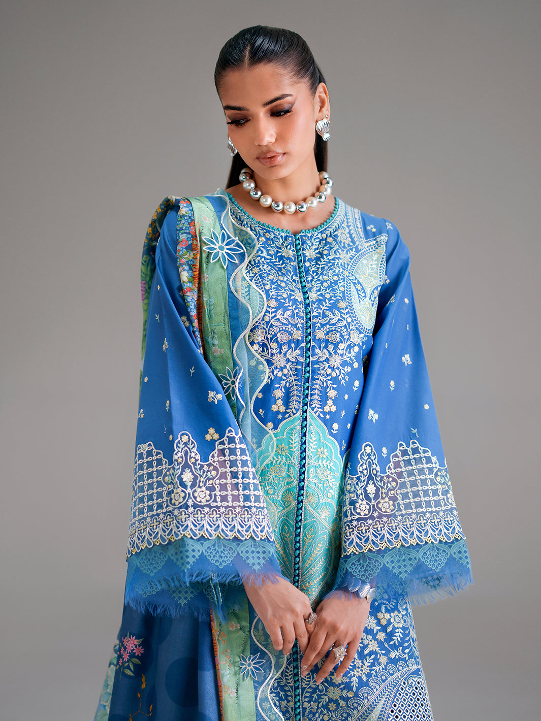 Bin Ilyas | Amour Luxury Lawn 26 |187-A - Luxury Dress - available at Maria Faisal in UK and USA.