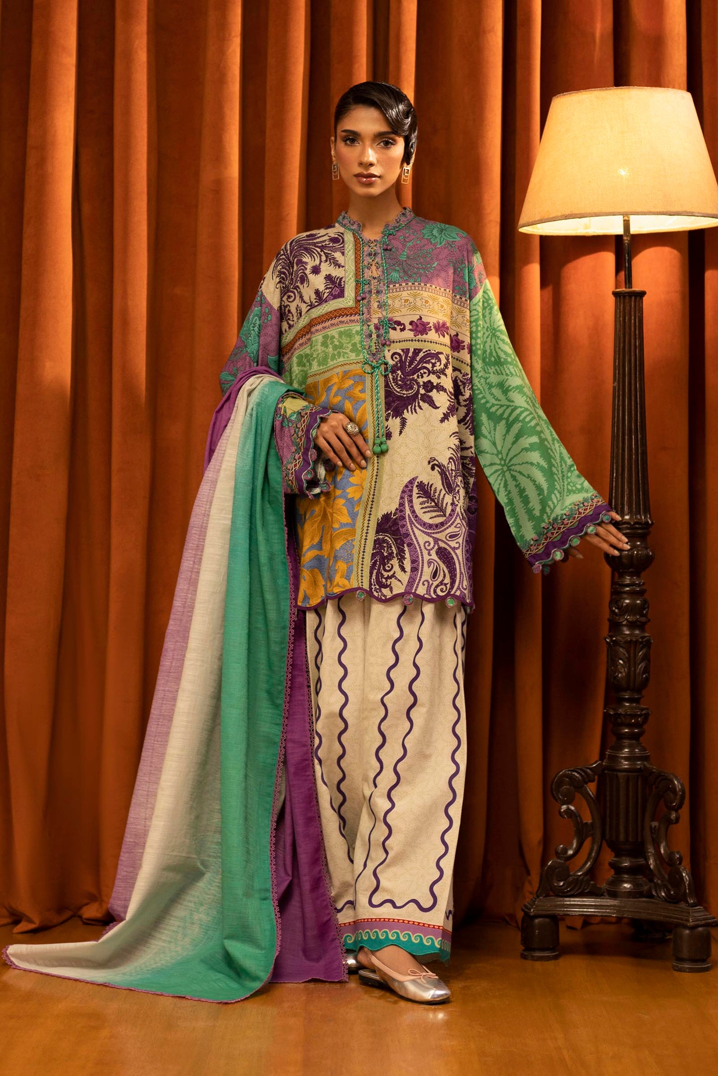 Sana Safinaz | Muzlin Winter 25 | 018B - Casual Dress - available at Maria Faisal in UK and USA.