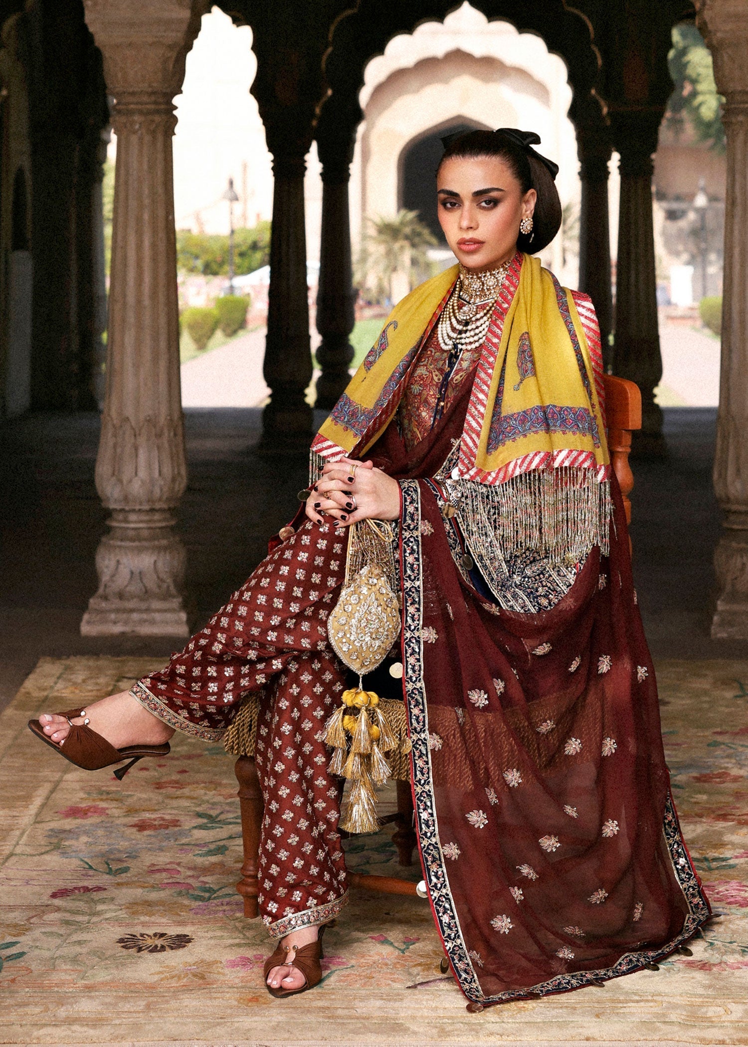 Hussain Rehar | Luxury Pret AW 25 | Brickelle - Formal Dress - available at Maria Faisal in UK and USA.
