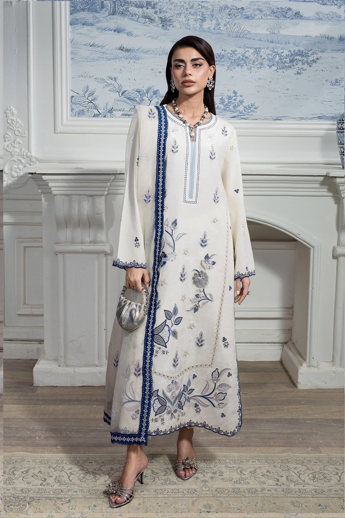 Rangrasiya | Lumeire Silk | Luna - Luxury Dress - available at Maria Faisal in UK and USA.