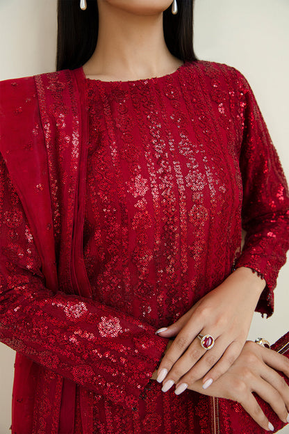 Baroque | Formals Collection | EMBROIDERED NET UF-385 - Formal Dress - available at Maria Faisal in UK and USA.
