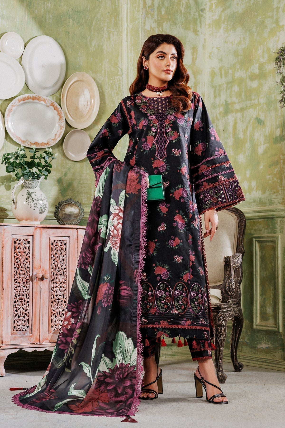 Alizeh | Maahi Vol 2 | AF-EPL-7012-NUHA - Designer Dress with Intricate embroidery and embellishments. Shop elegent wedding dress at Maria Faisal.
