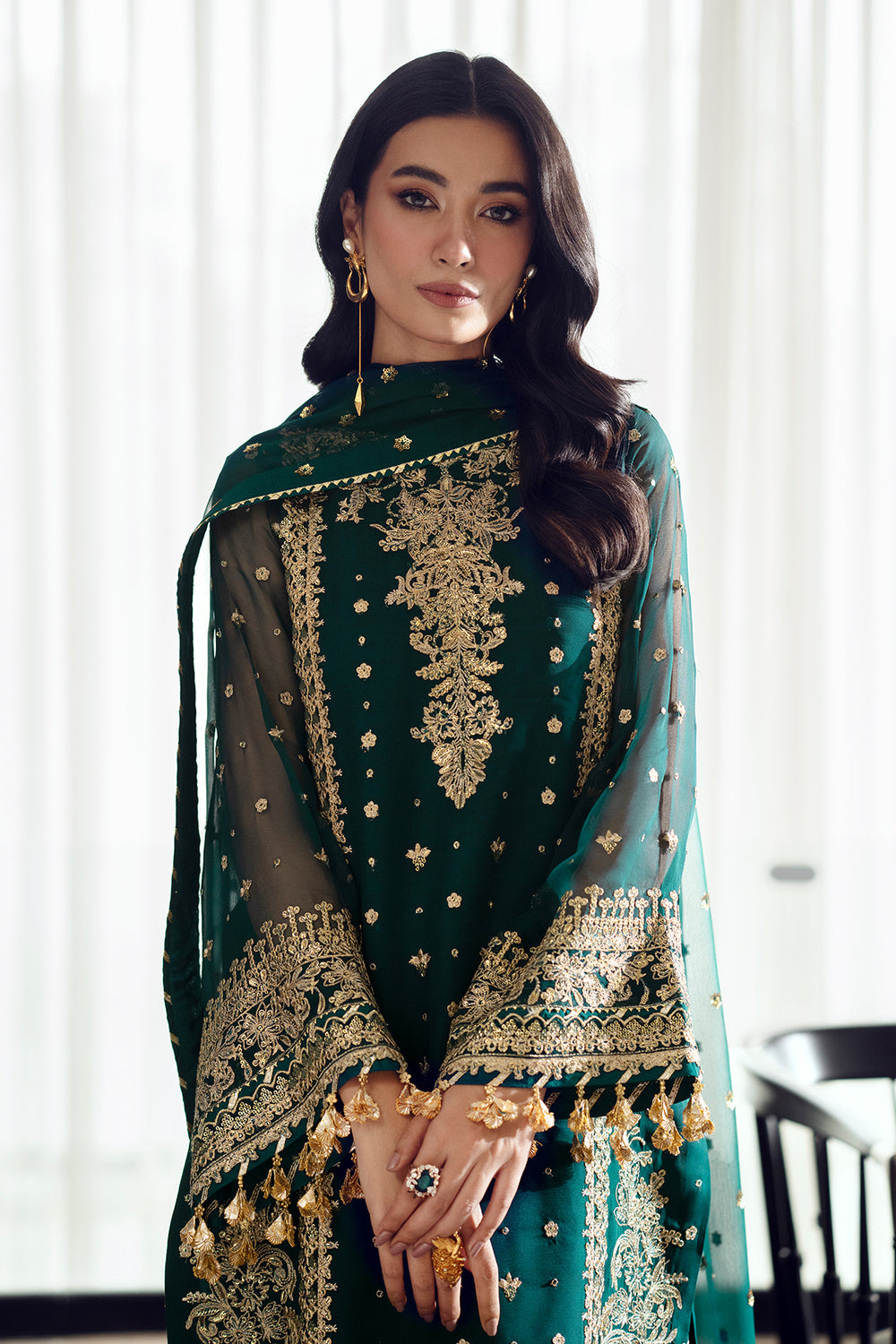 Baroque | Formals Collection | EMBROIDERED CHIFFON UF-505 - Formal Dress - available at Maria Faisal in UK and USA.