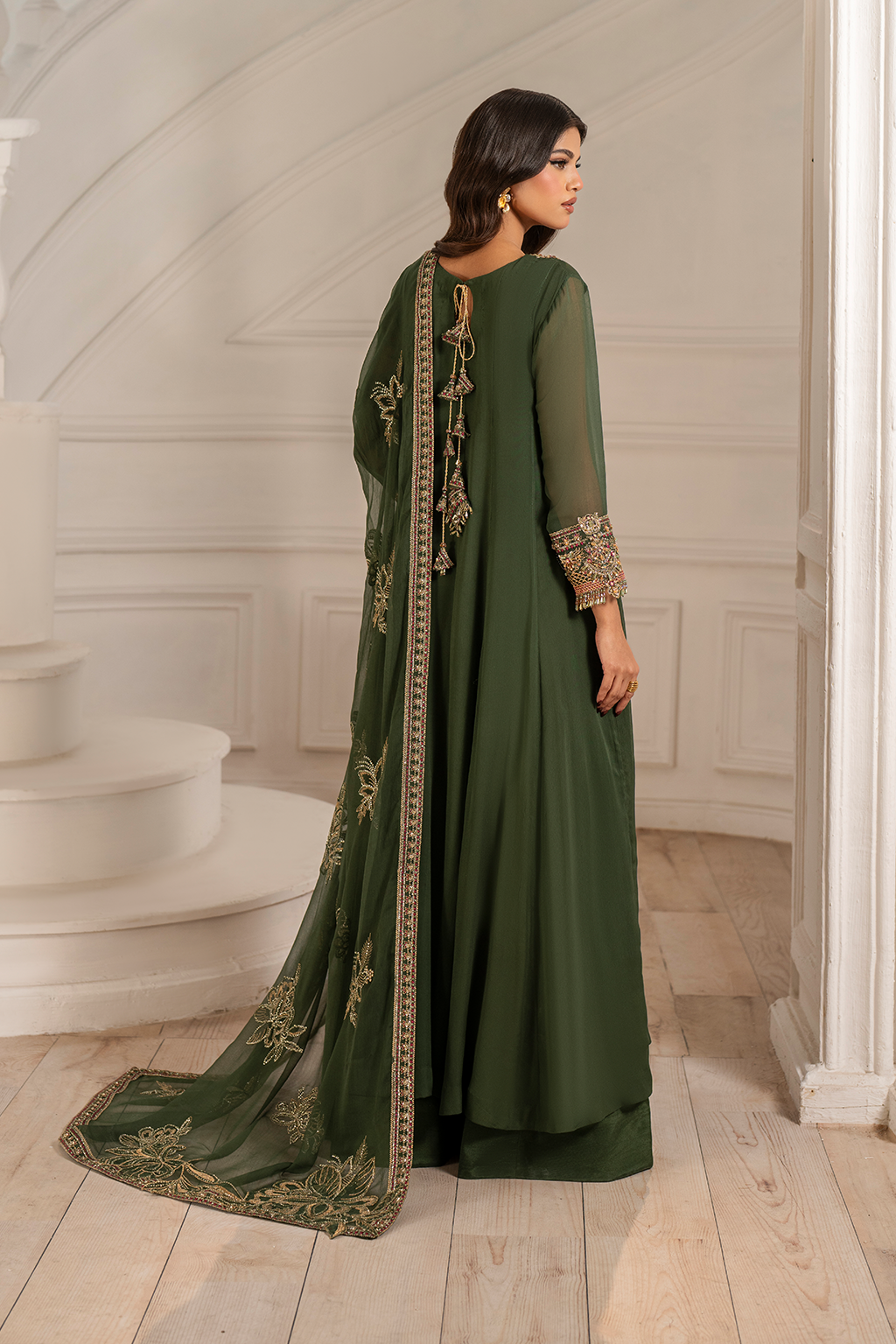 Iznik I Festive Formal I UE-416 Embroidered Chiffon - Ladies Clothes - Maria Faisal