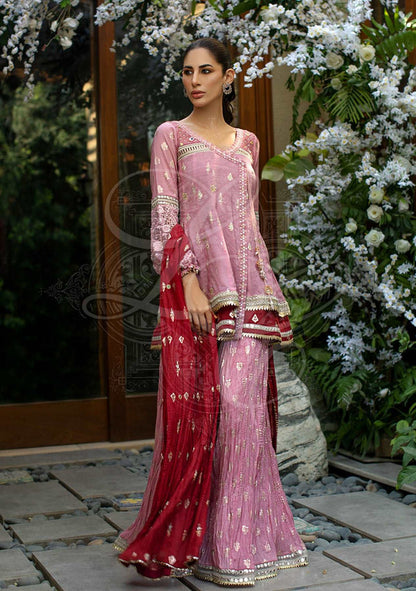 Layla Chatoor | Luxury Pret | Peplum Angrakha Top - Luxury Dress - available at Maria Faisal in UK and USA.