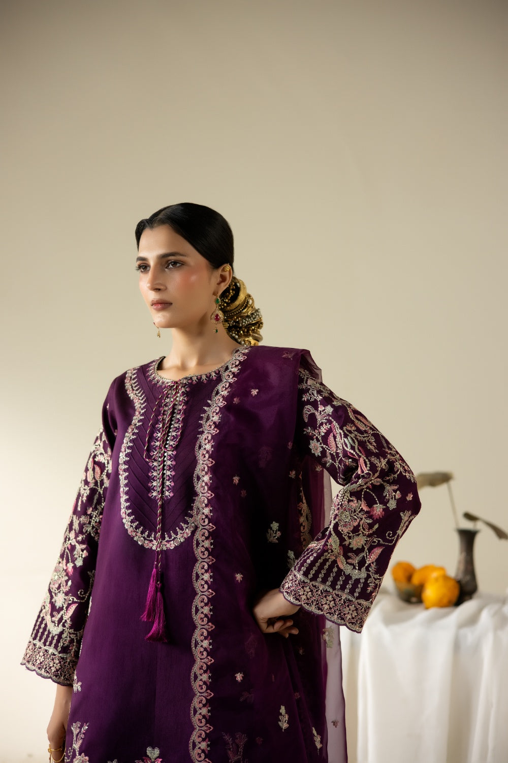 Enzo | Lune Des Fleurs | ARELA - Formal Dress - available at Maria Faisal in UK and USA.