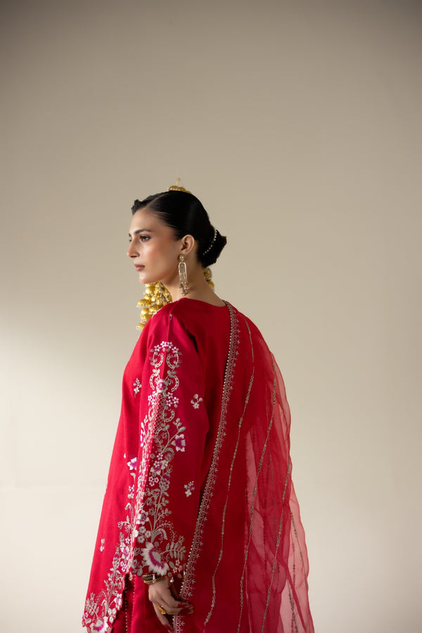 Enzo | Lune Des Fleurs | MERLOT - Formal Dress - available at Maria Faisal in UK and USA.