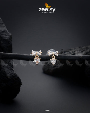 Crystal Bow Stud Earrings