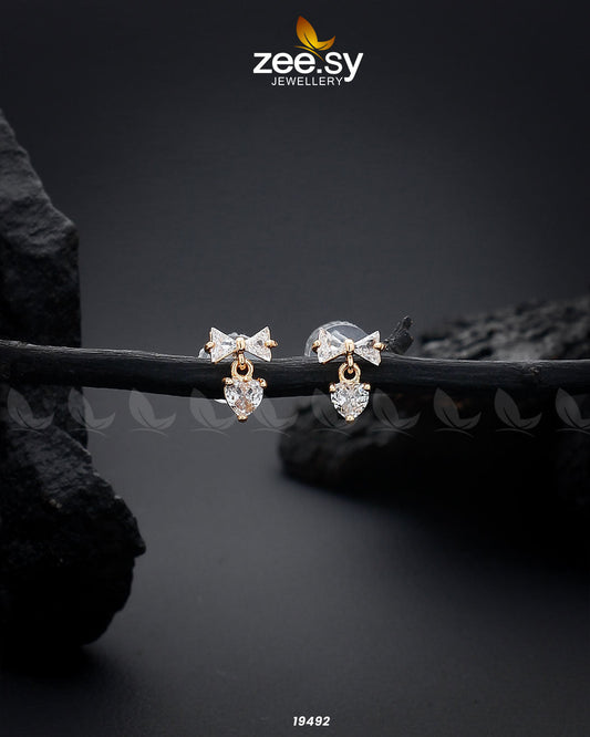 Crystal Bow Stud Earrings - Earrings 