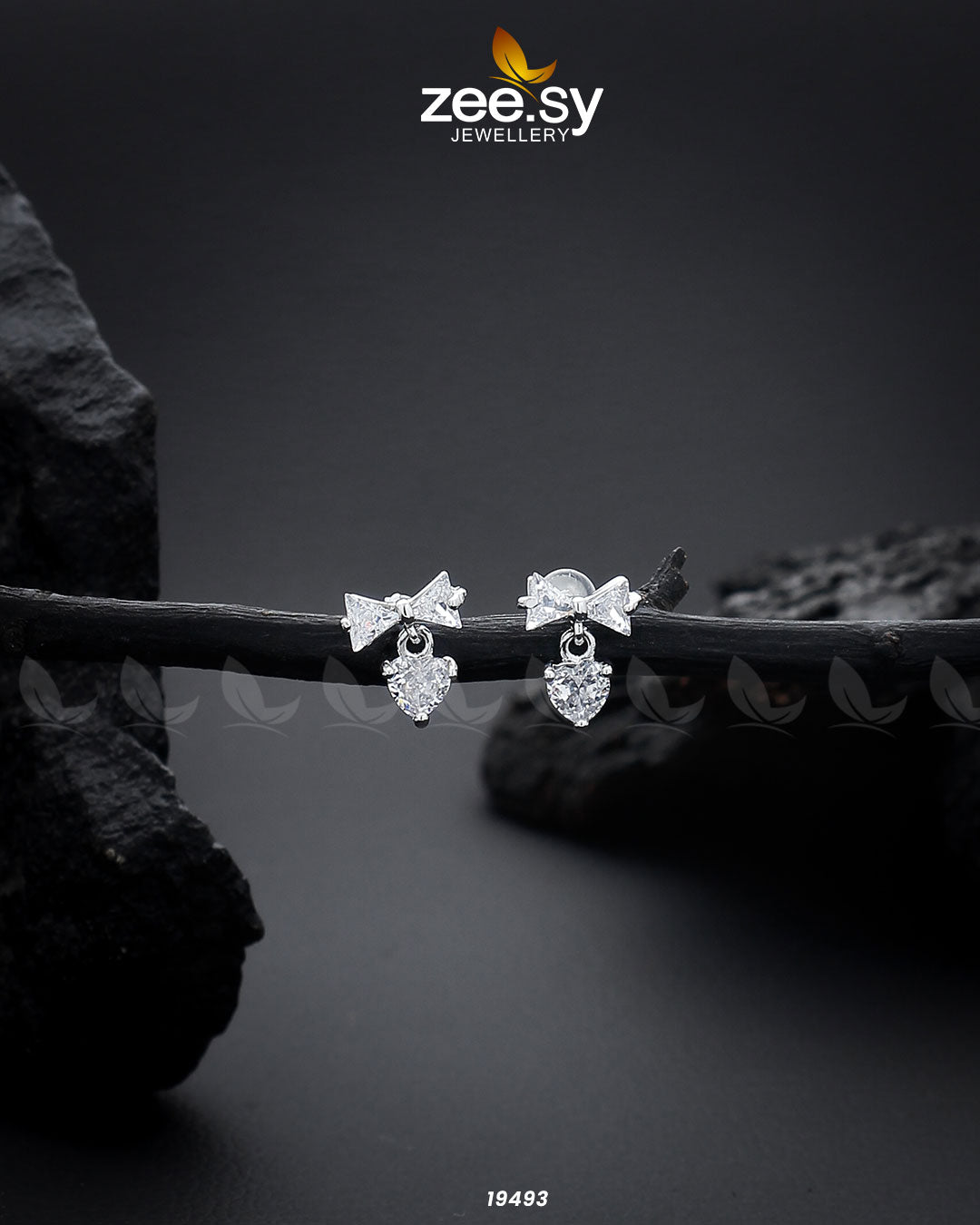 Crystal Bow Stud Earrings - Earrings 