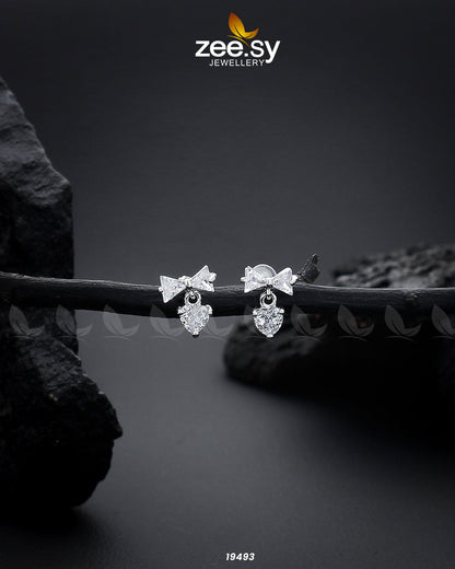 Crystal Bow Stud Earrings - Earrings 